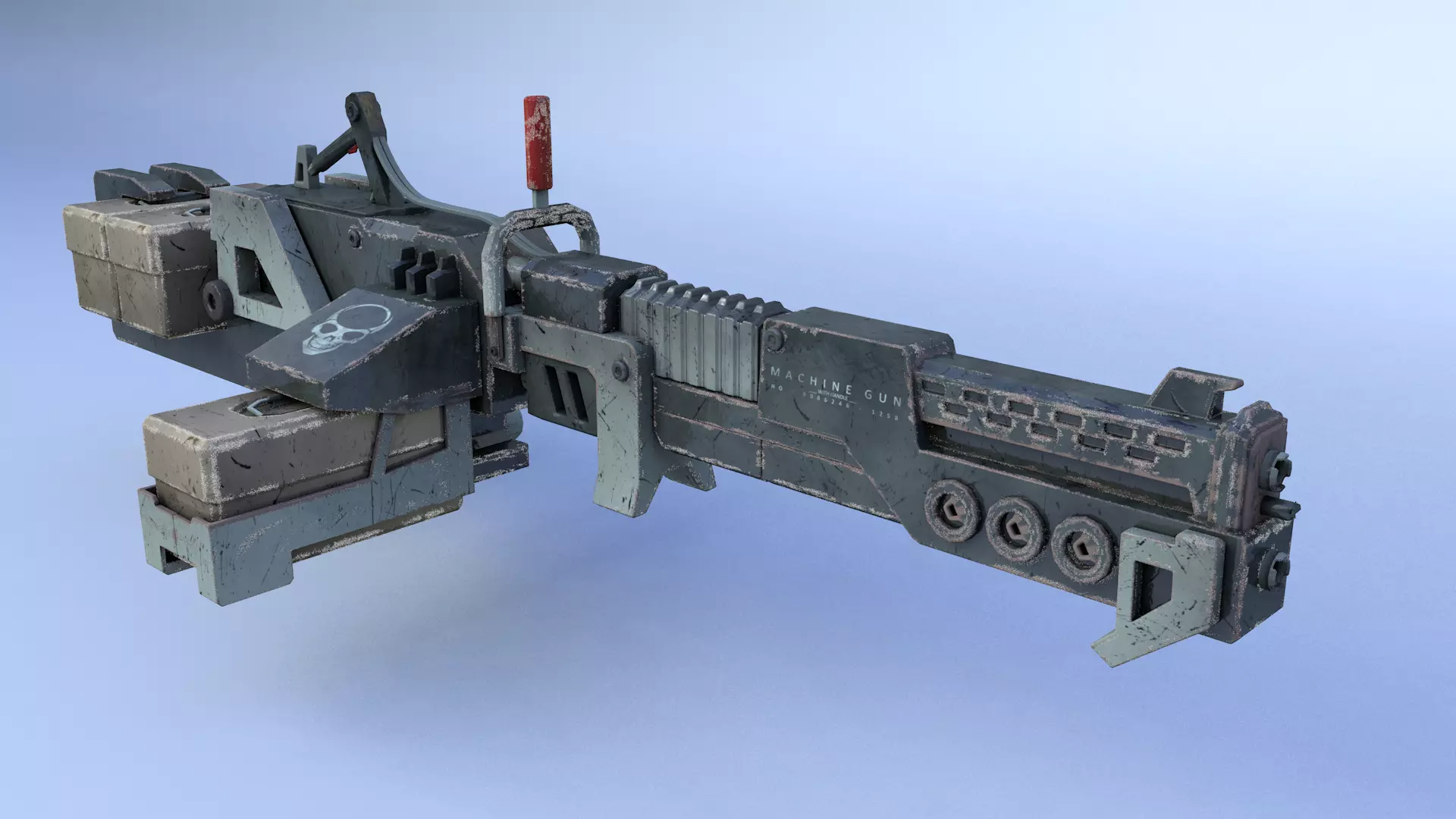 machinegun futuristic weapon 3D model_0