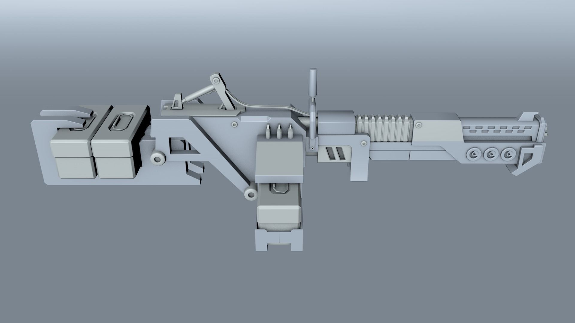 machinegun futuristic weapon 3D model_4