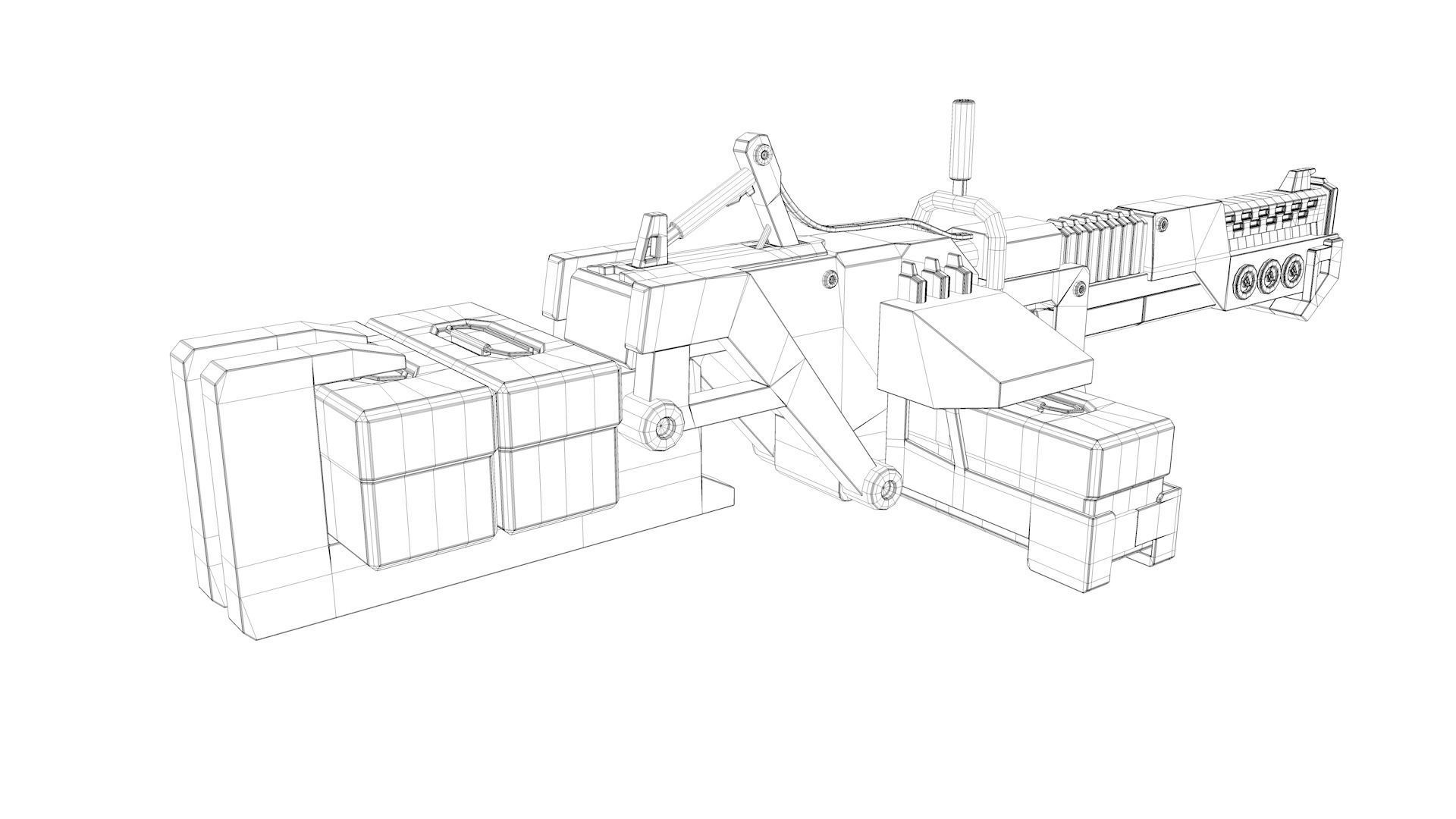 machinegun futuristic weapon 3D model_8
