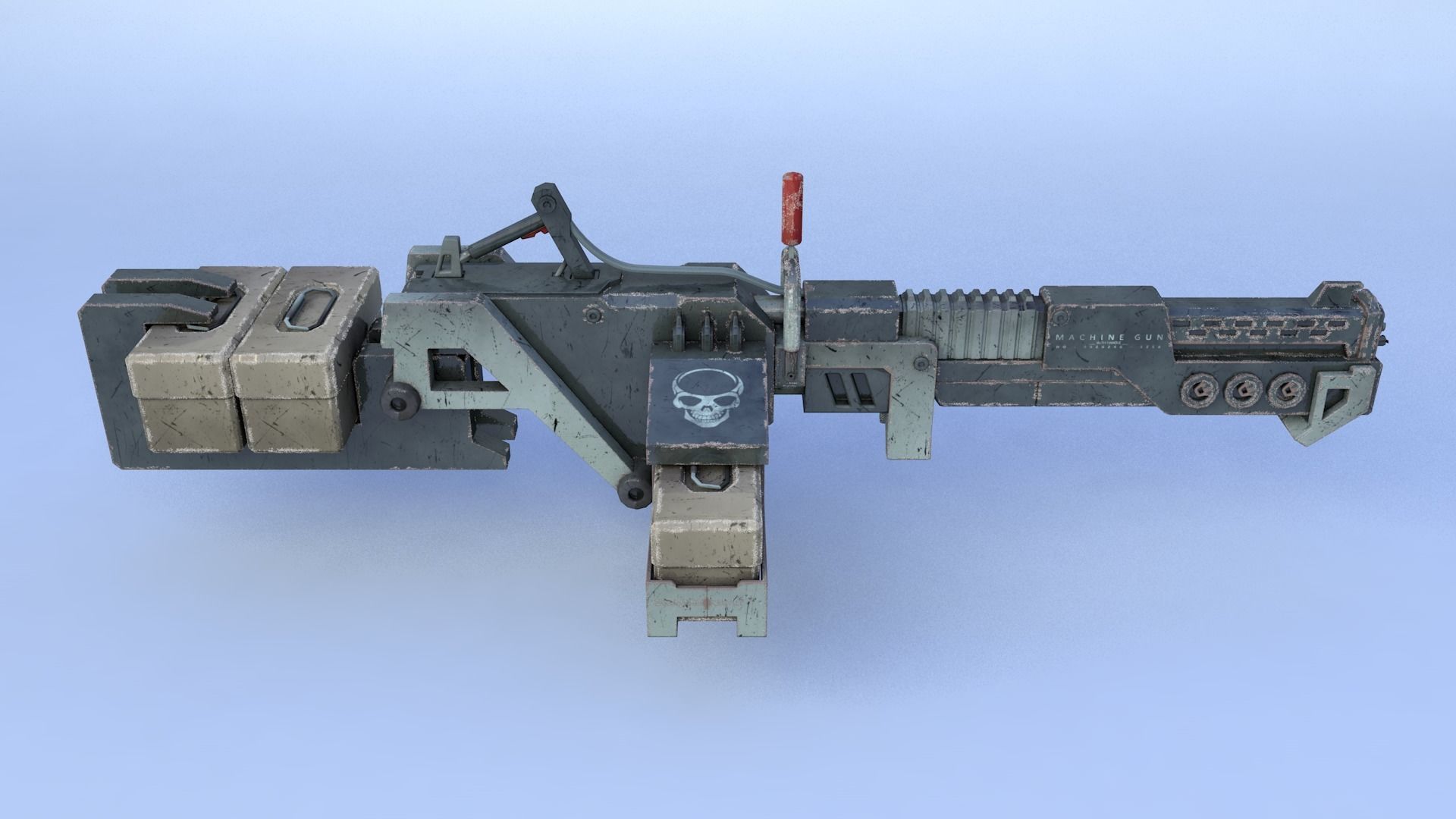 machinegun futuristic weapon 3D model_3