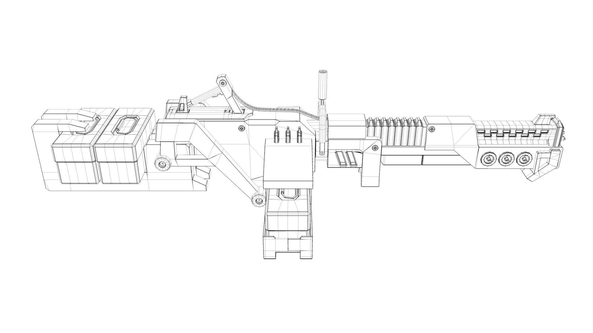 machinegun futuristic weapon 3D model_5
