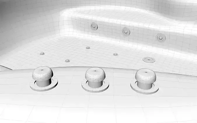 Jacuzzi bathtub with two knobs