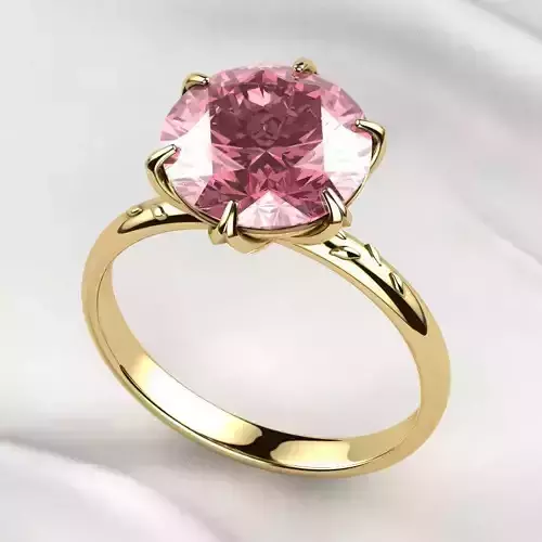 10mm Pink Sapphire Gold Ring