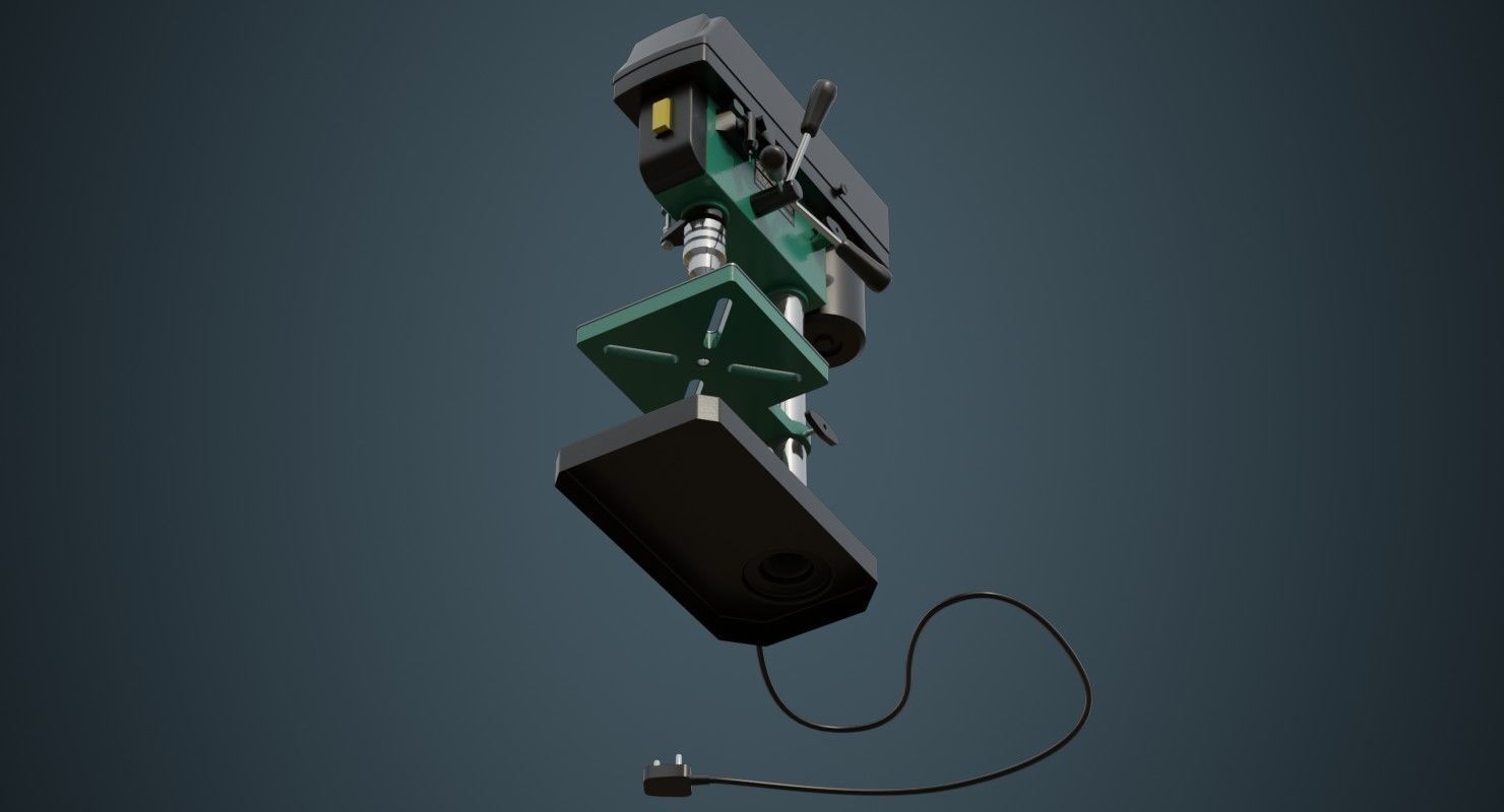 Drill Press 2A Low-poly 3D model_4
