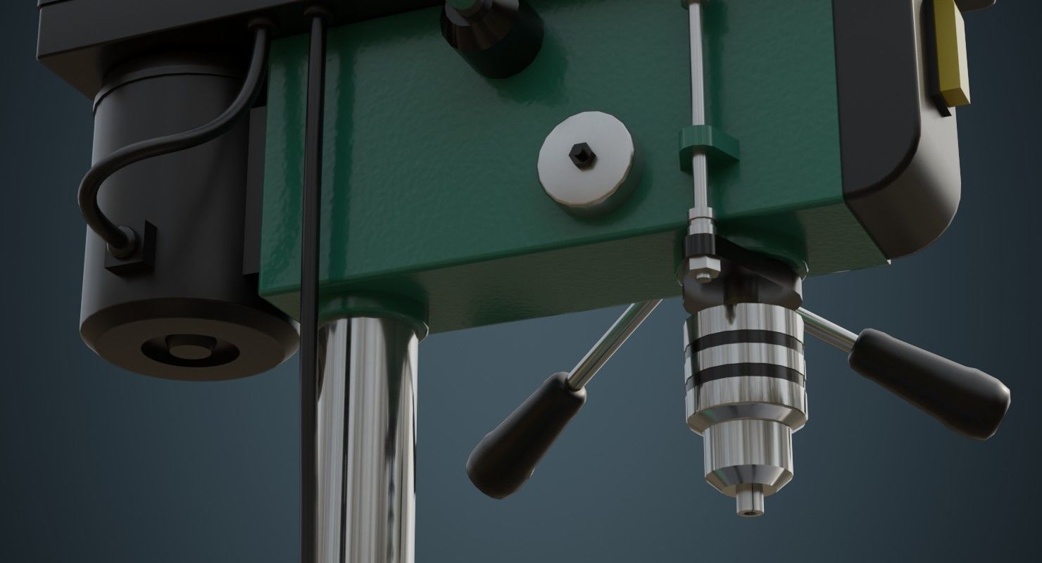 Drill Press 2A Low-poly 3D model_6