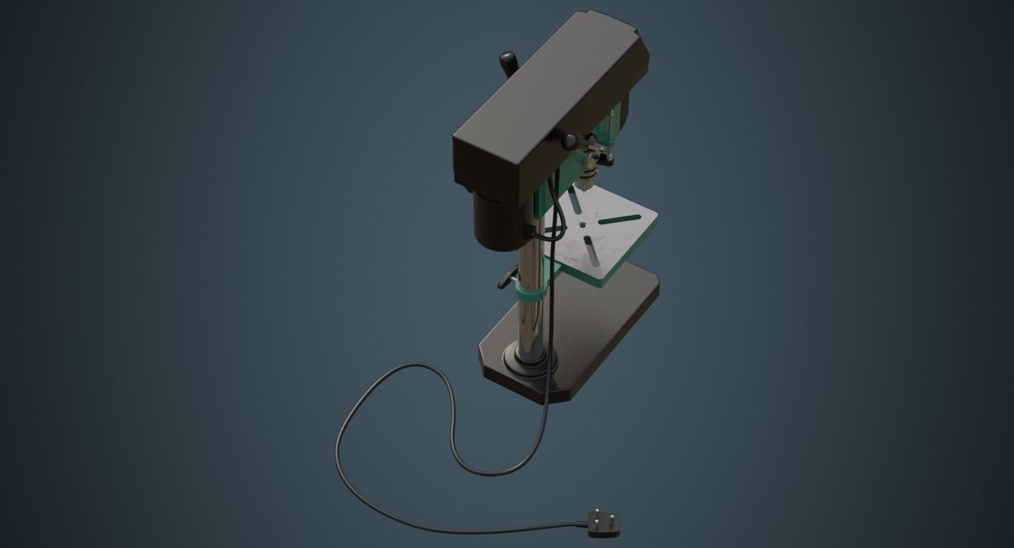 Drill Press 2A Low-poly 3D model_2
