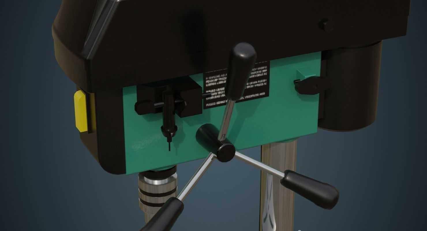 Drill Press 2A Low-poly 3D model_5