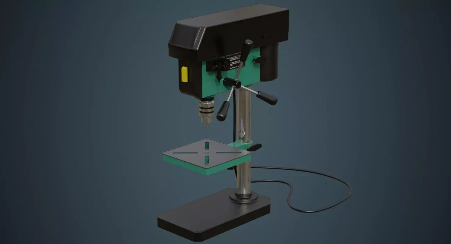 Drill Press 2A Low-poly 3D model_0