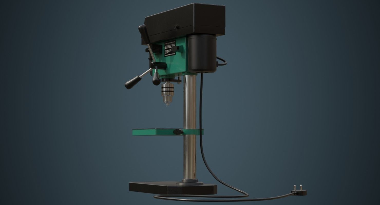 Drill Press 2A Low-poly 3D model_3