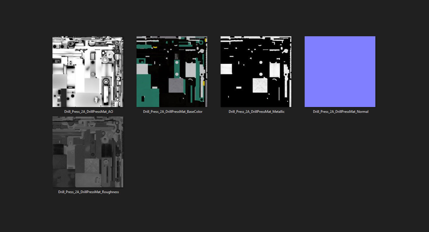 Drill Press 2A Low-poly 3D model_11