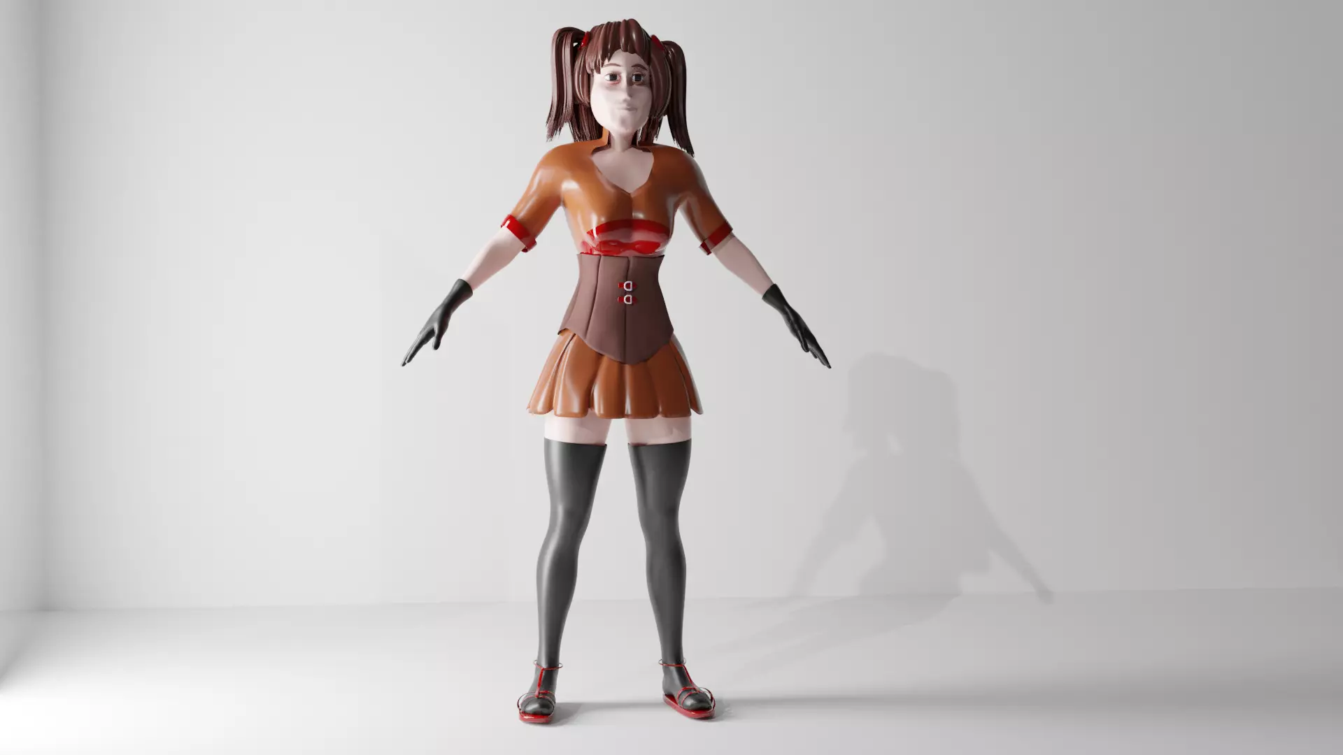 girl character  3D model_0