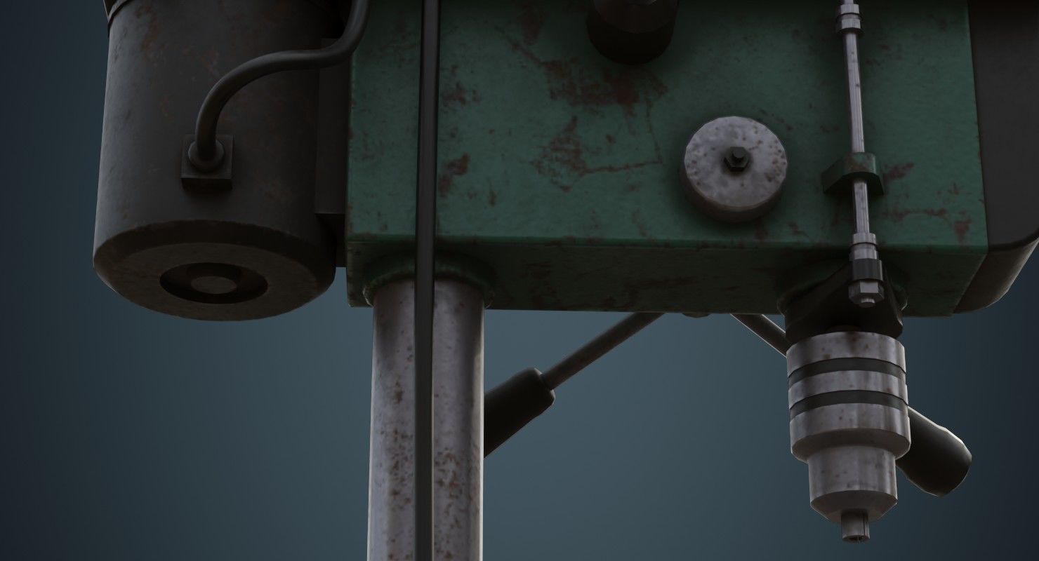 Drill Press 2B Low-poly 3D model_6