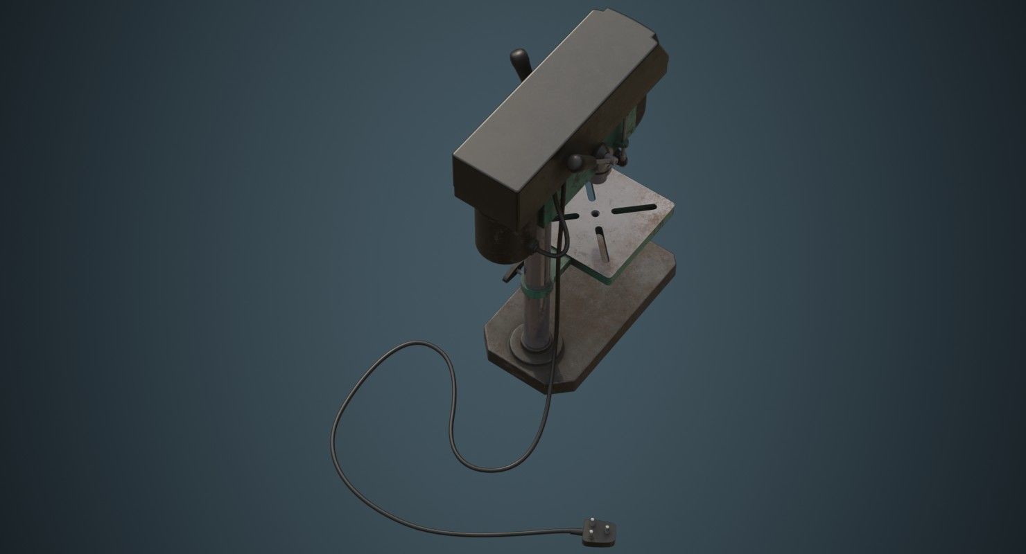 Drill Press 2B Low-poly 3D model_2