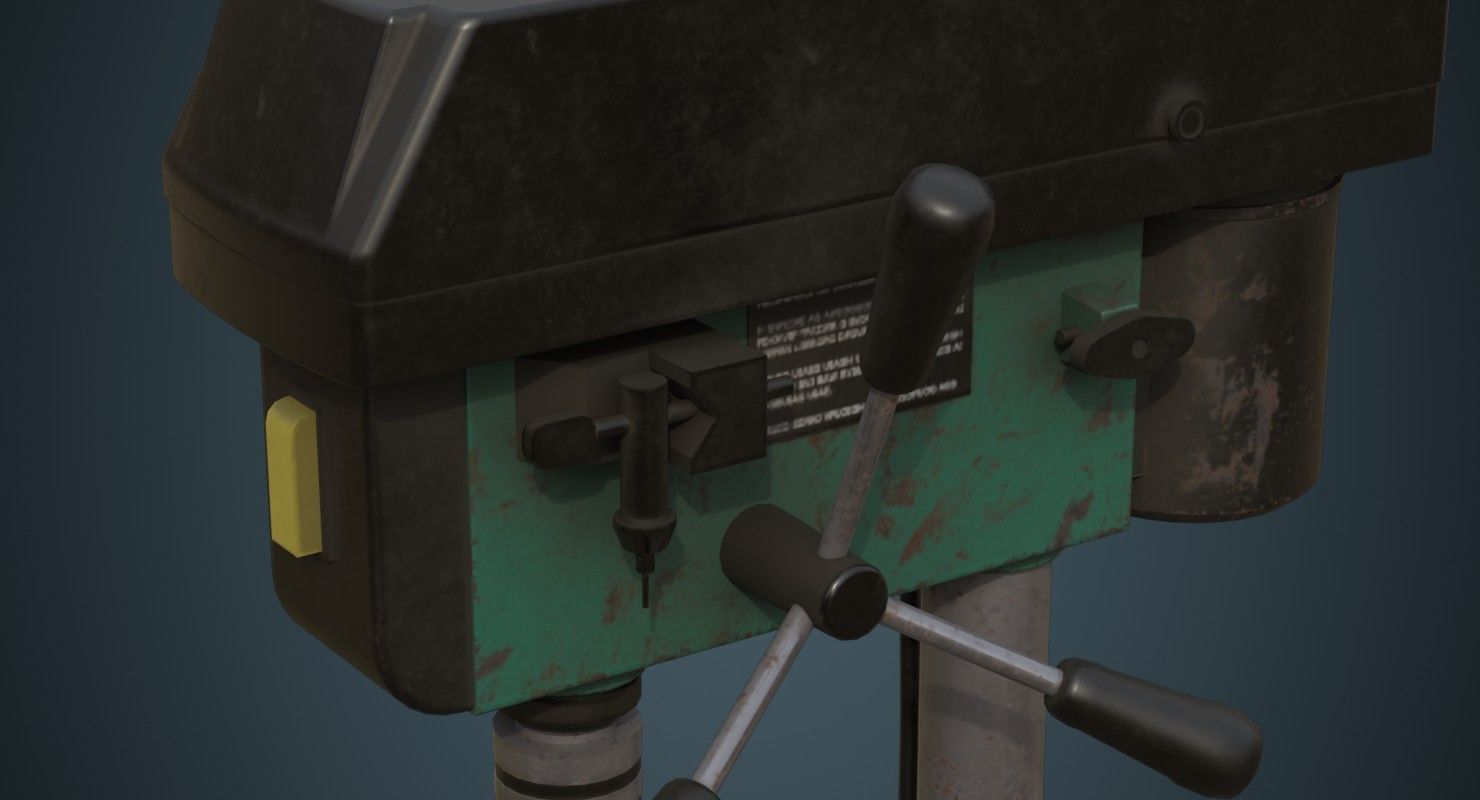 Drill Press 2B Low-poly 3D model_5