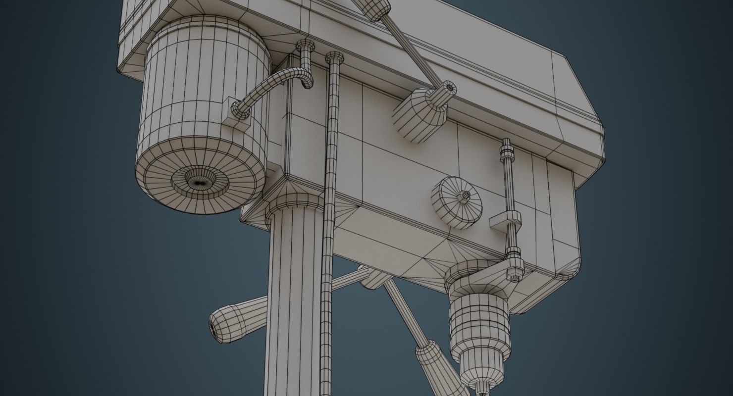 Drill Press 2B Low-poly 3D model_9
