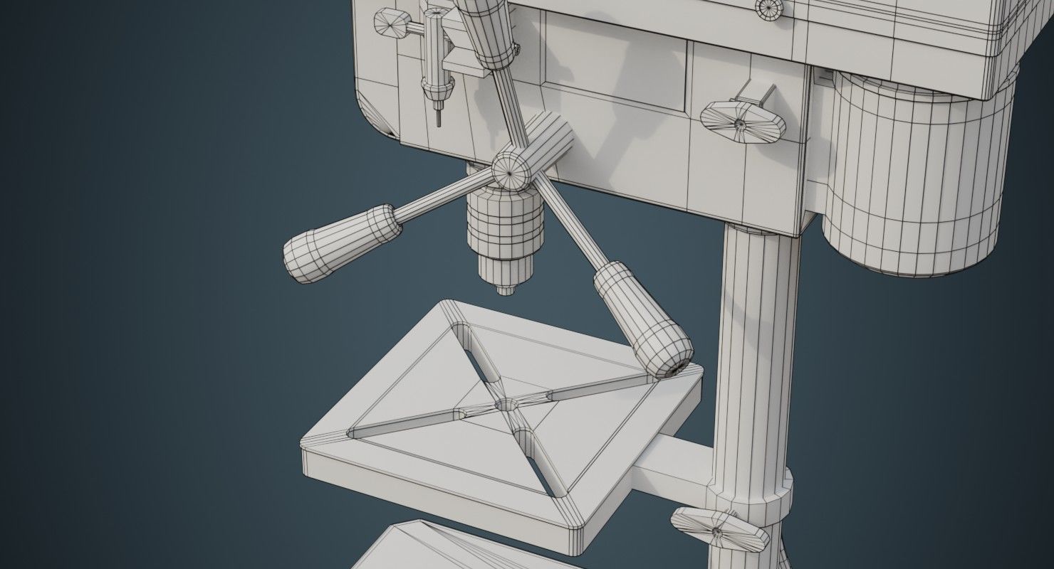 Drill Press 2B Low-poly 3D model_8