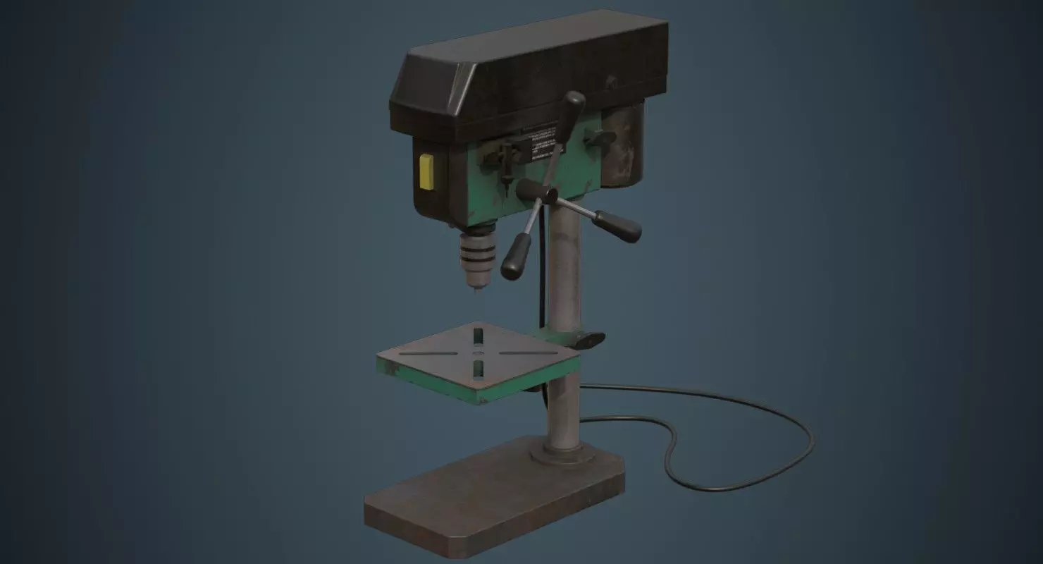 Drill Press 2B Low-poly 3D model_0