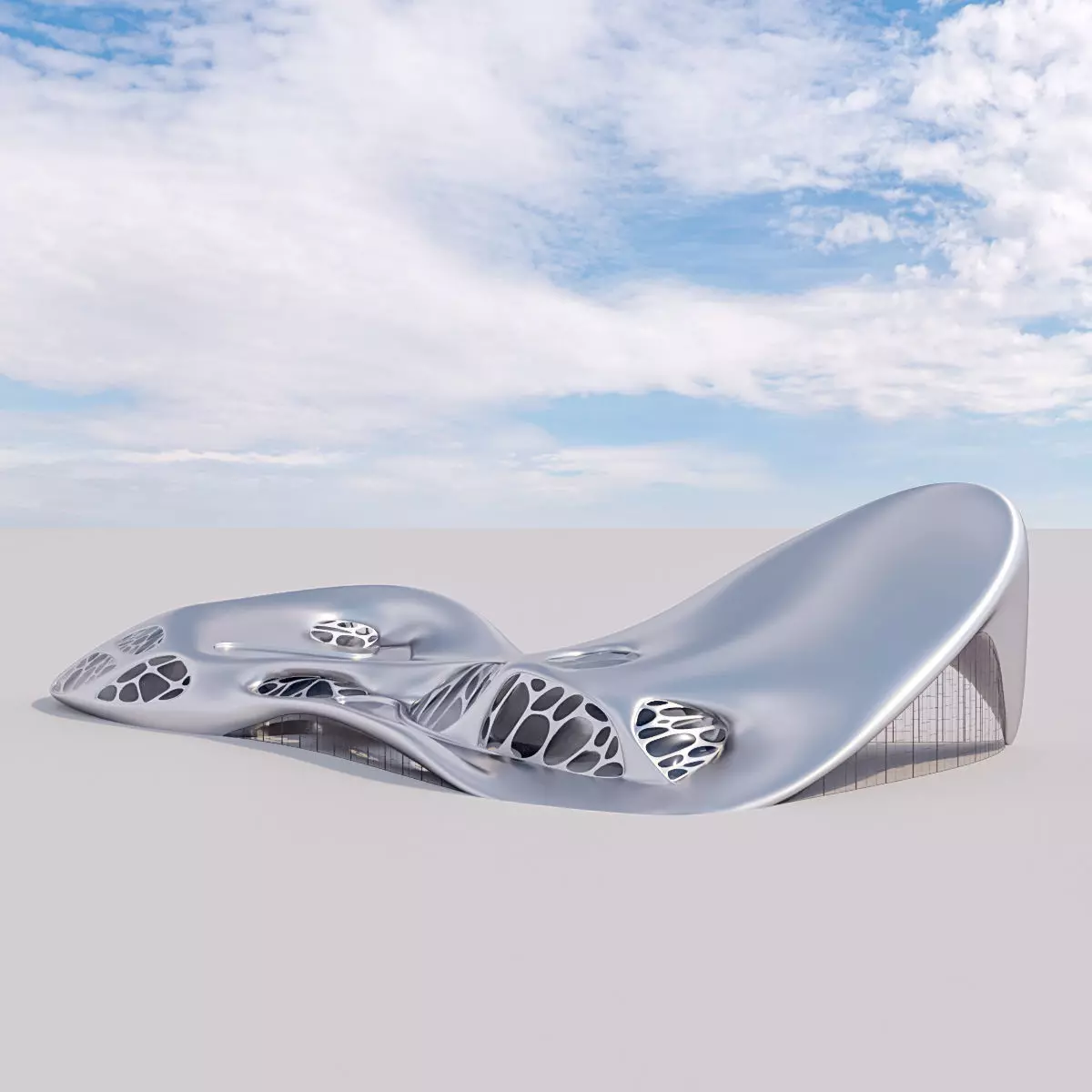 Futuristic building 24 3D model_0