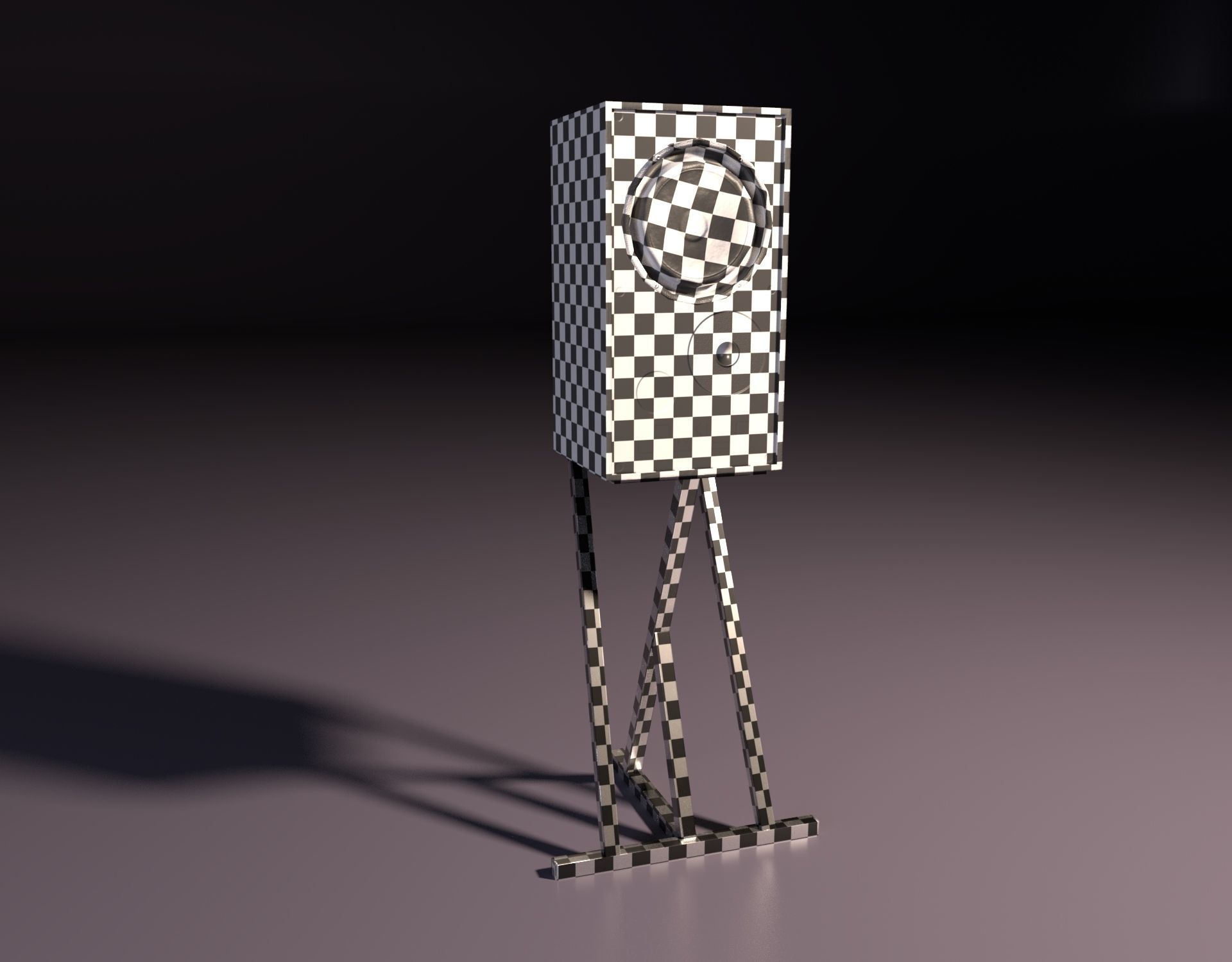 Classic Speaker on Stand  Low-poly 3D model_8