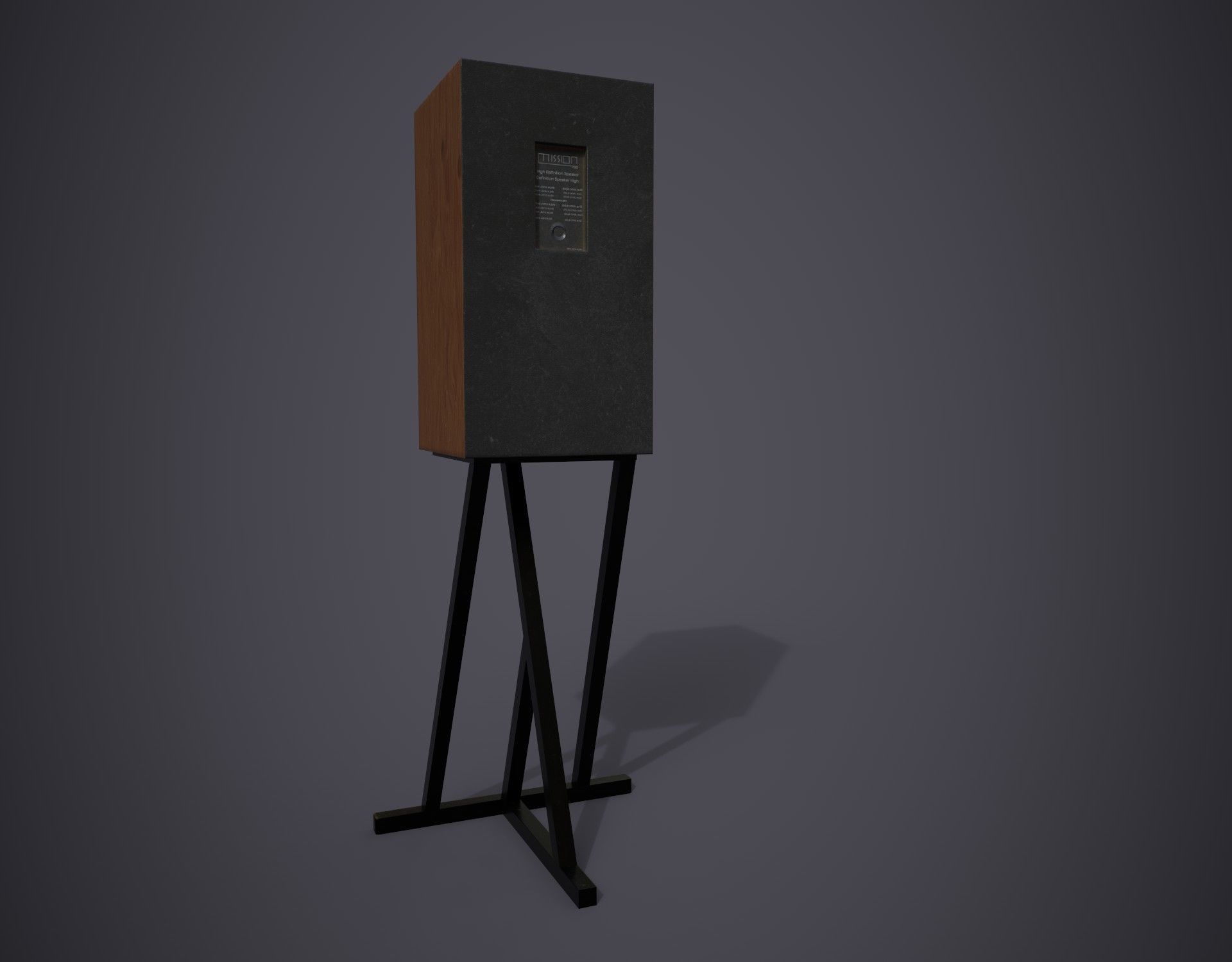 Classic Speaker on Stand  Low-poly 3D model_4