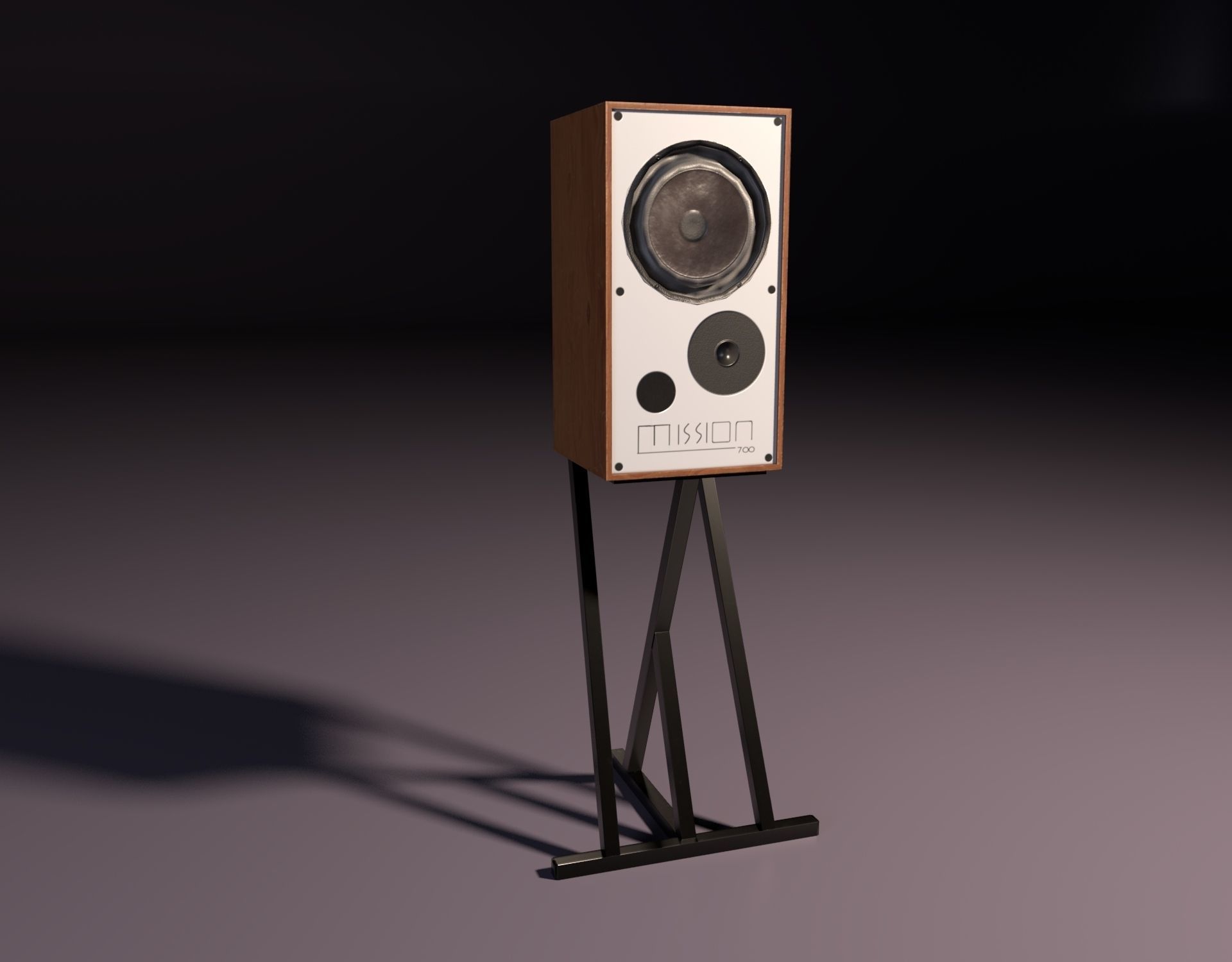 Classic Speaker on Stand  Low-poly 3D model_3