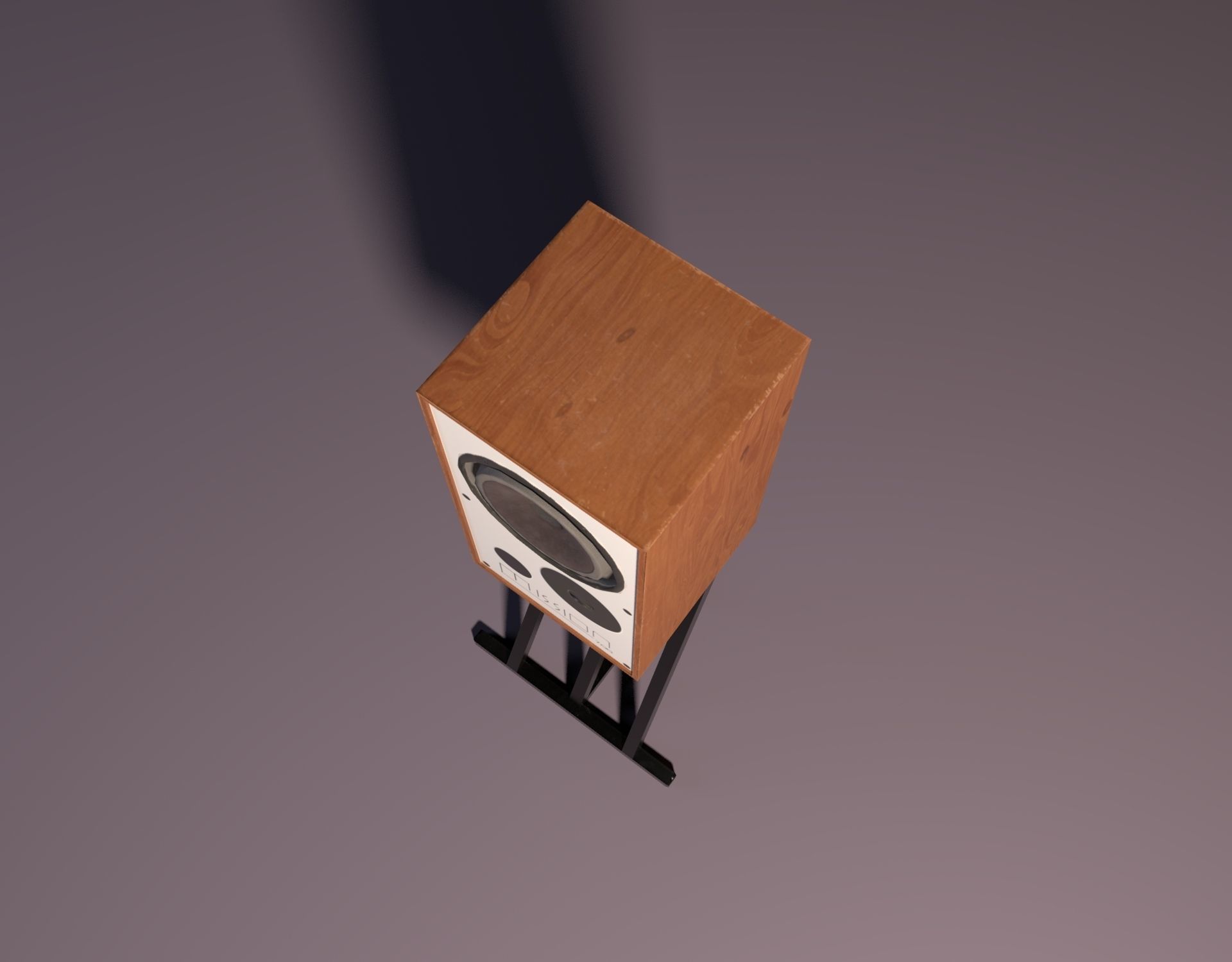 Classic Speaker on Stand  Low-poly 3D model_5