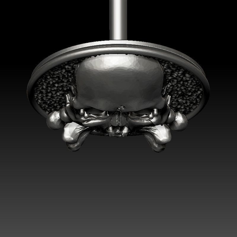 skull earrings studs 3D print model_3