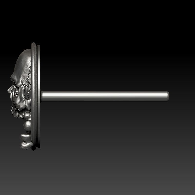 skull earrings studs 3D print model_16