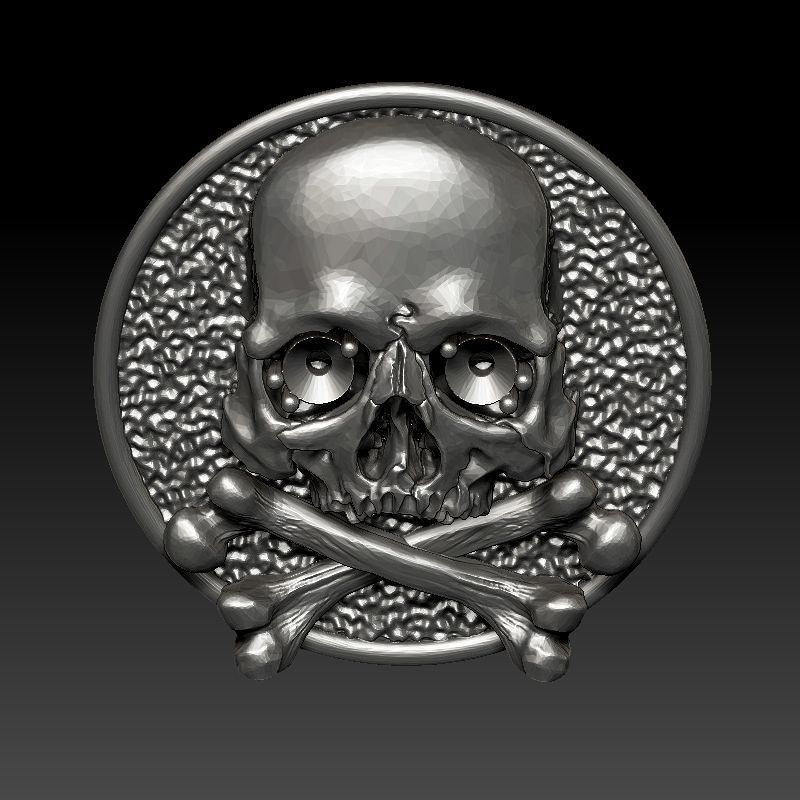 skull earrings studs 3D print model_6