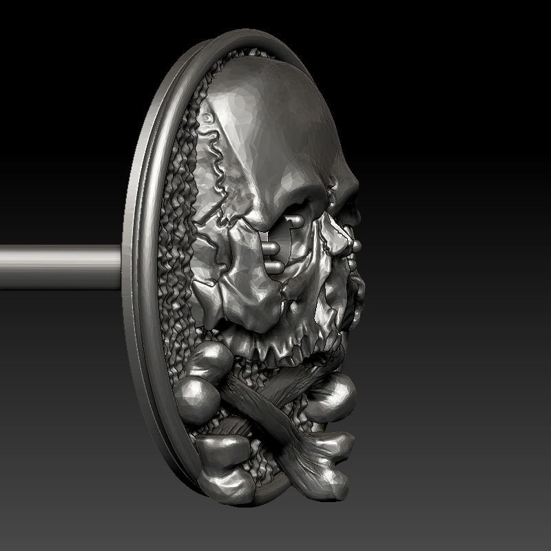 skull earrings studs 3D print model_5