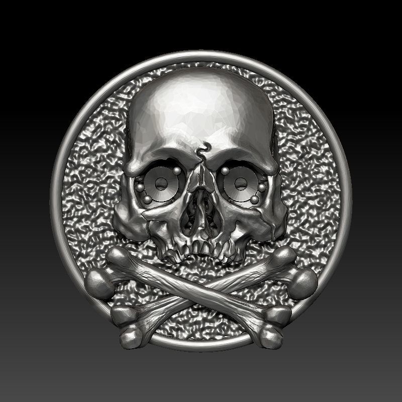 skull earrings studs 3D print model_12