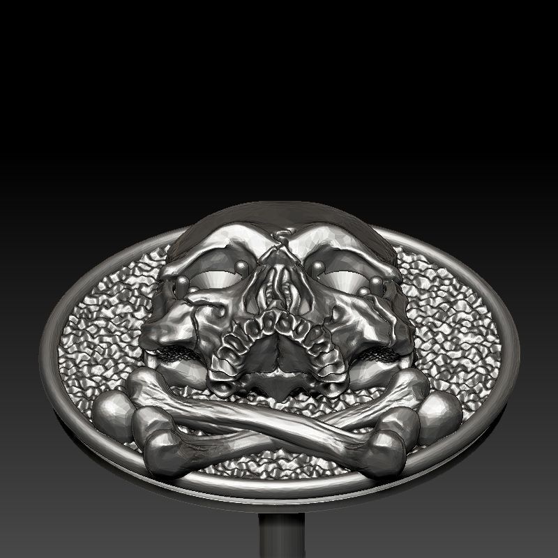 skull earrings studs 3D print model_13