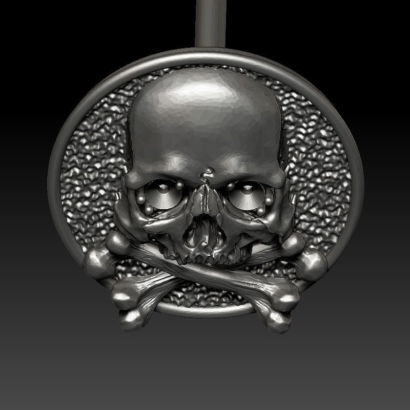 skull earrings studs 3D print model_11