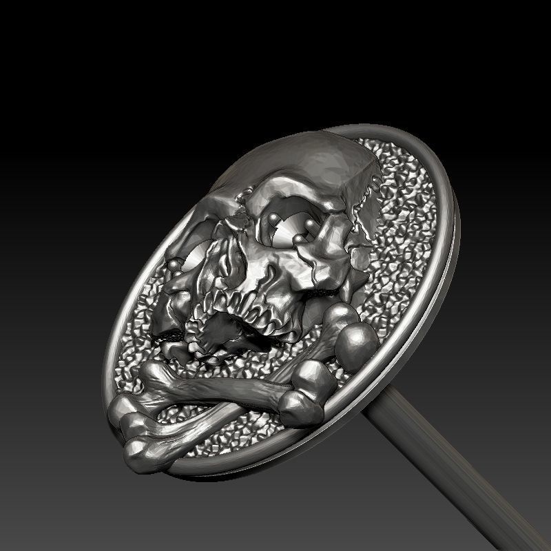 skull earrings studs 3D print model_17