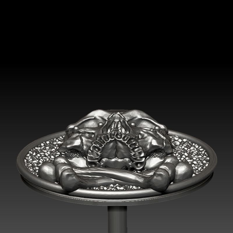 skull earrings studs 3D print model_14