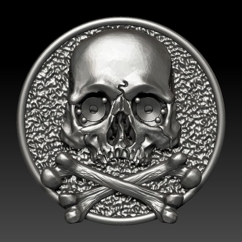 skull earrings studs 3D print model_9