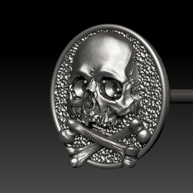 skull earrings studs 3D print model_8