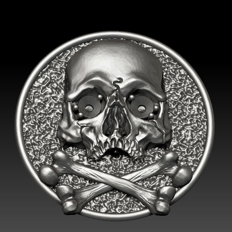 skull earrings studs 3D print model_15