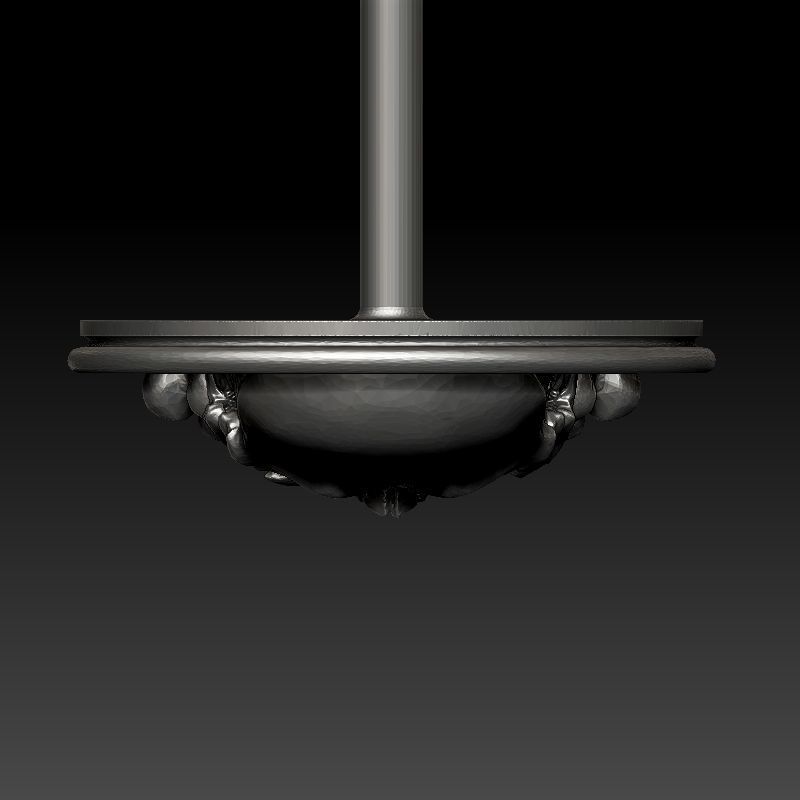 skull earrings studs 3D print model_4