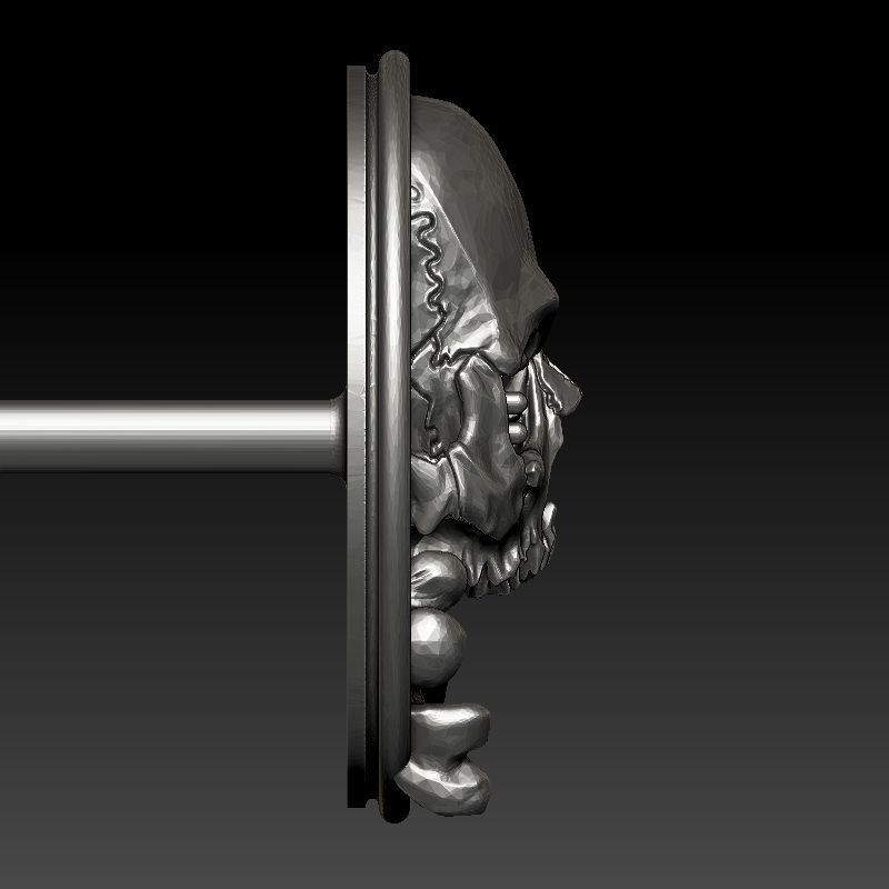 skull earrings studs 3D print model_7