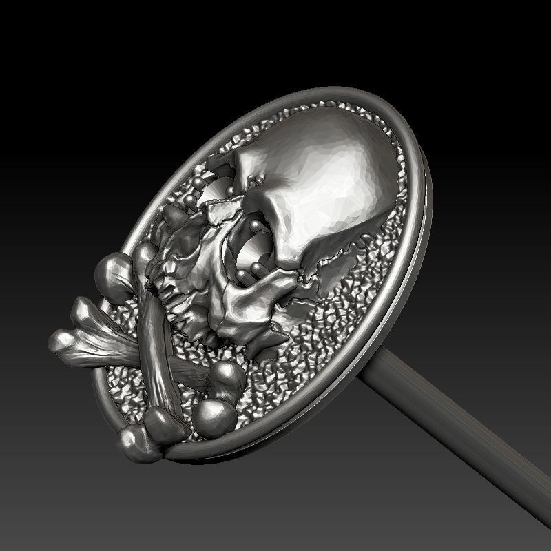 skull earrings studs 3D print model_21