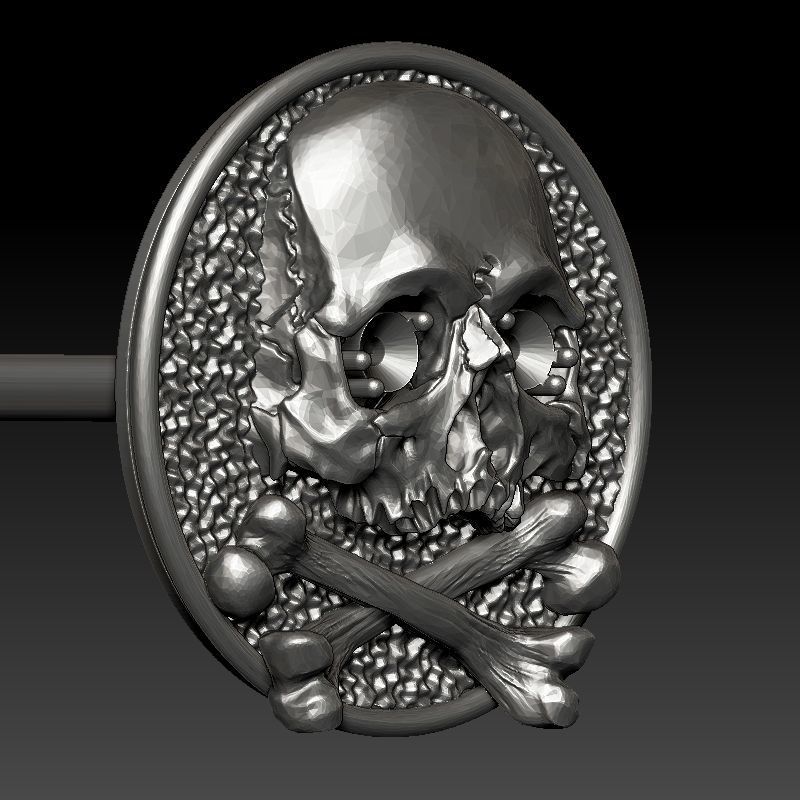 skull earrings studs 3D print model_19