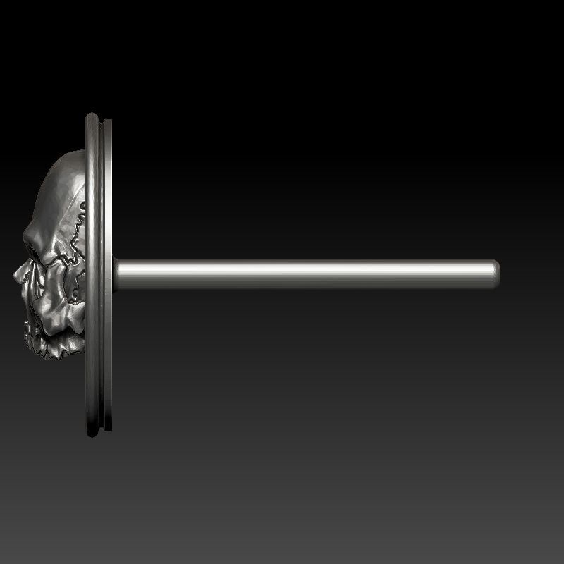 skull earrings studs 3D print model_23