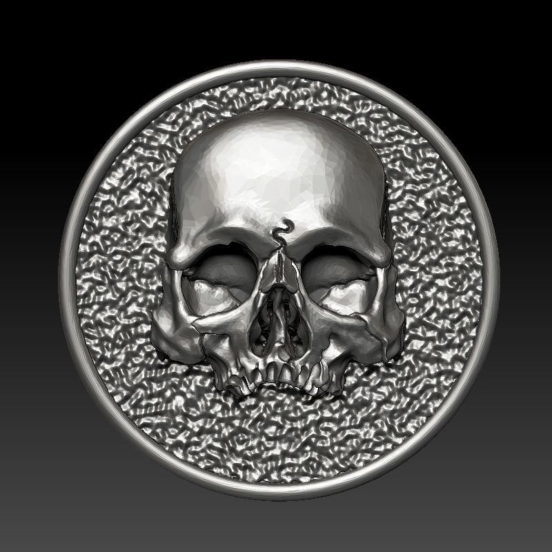 skull earrings studs 3D print model_1