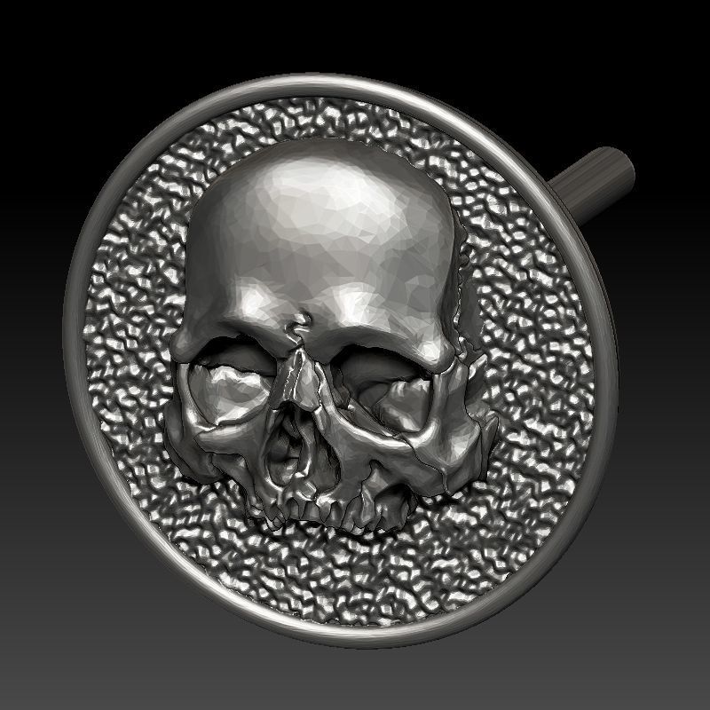 skull earrings studs 3D print model_25