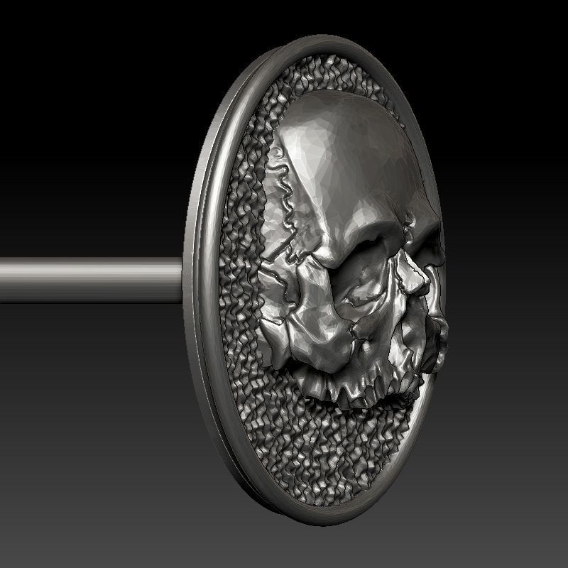 skull earrings studs 3D print model_9