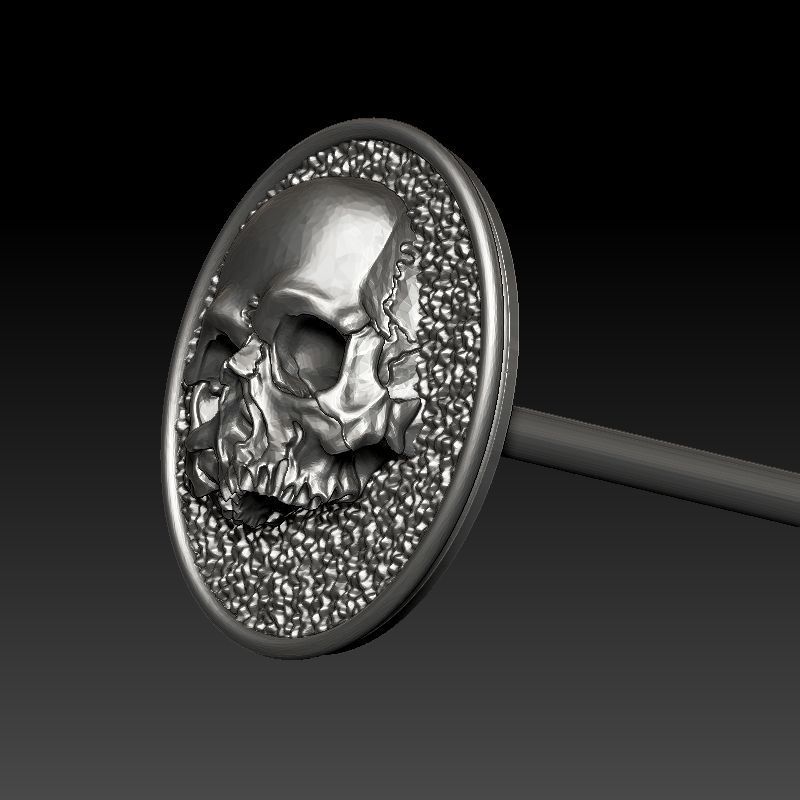skull earrings studs 3D print model_21