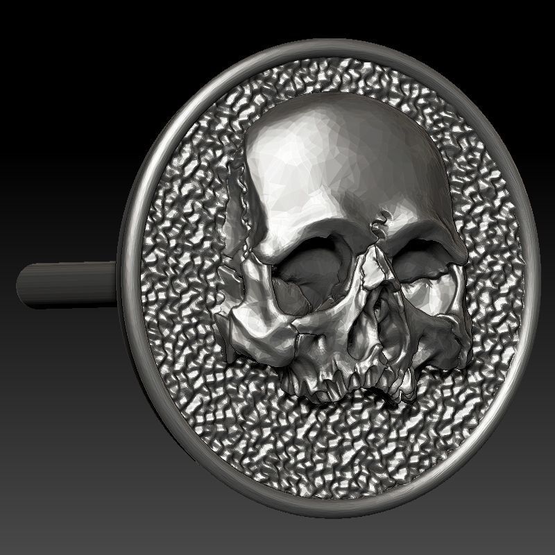 skull earrings studs 3D print model_10