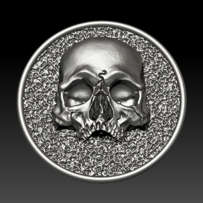 skull earrings studs 3D print model_12