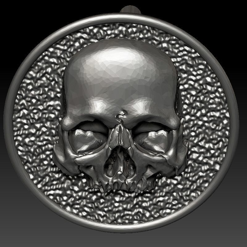skull earrings studs 3D print model_17